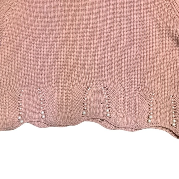 Woman’s Knit Beaded Crewneck Cropped Sweater Size Small‎ - Picture 5 of 6